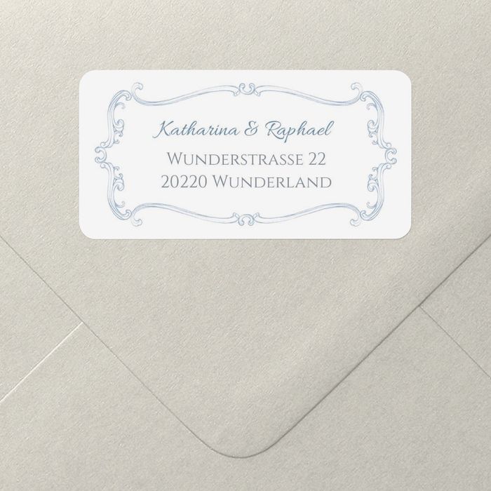 Etwas Blaues Adressaufkleber Hochzeit