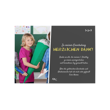 Danksagungskarten Einschulung, ABC-Tafel