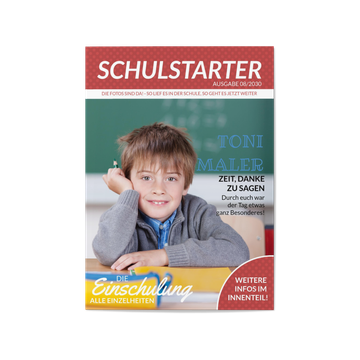Danksagungskarten Einschulung, Schulstarter in Rot