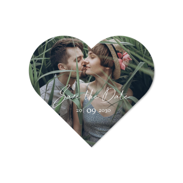 Save the Date Karten, Herzform Bild
