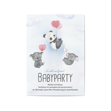 Einladungskarten Babyparty, Luftballons