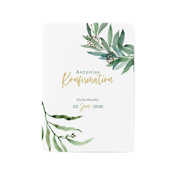 Einladungskarten Konfirmation, Soft Greenery