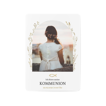 Einladungskarten Kommunion, Goldblüte
