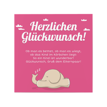 Glückwunschkarten zur Geburt, Schlafender Elefant