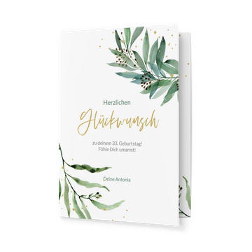 Grußkarten Geburtstag, Soft Greenery