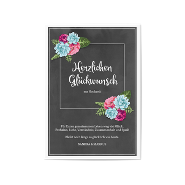 Glückwunschkarten Hochzeit, Blütenrahmen