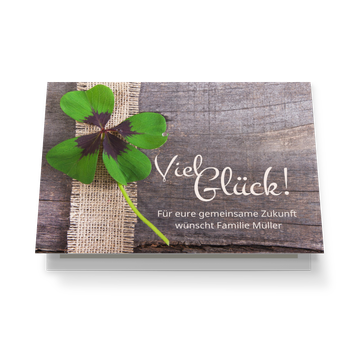 Glückwunschkarten Hochzeit, Kleeblatt