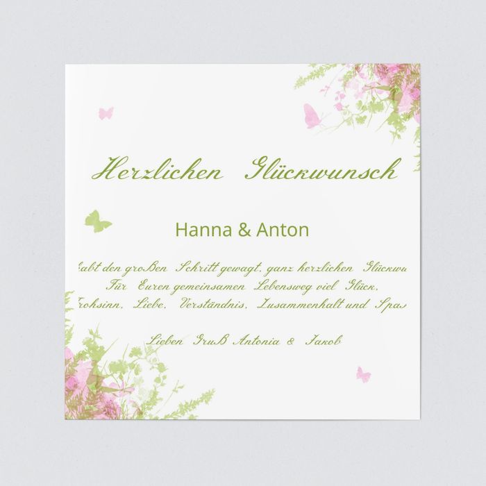 Schmetterling Glückwunschkarten Hochzeit