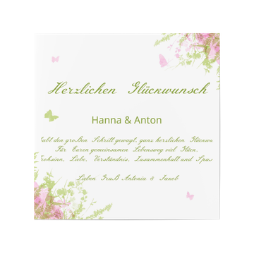 Glückwunschkarten Hochzeit, Schmetterling