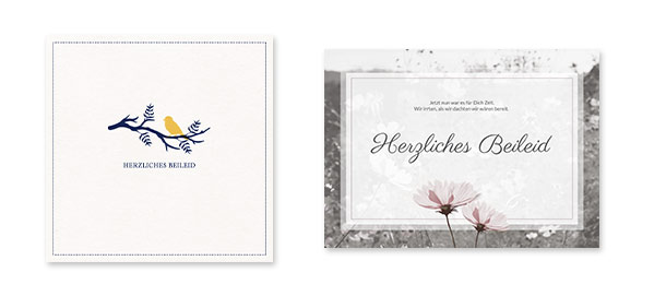 Beileidskarten Trauer