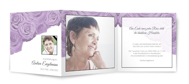 Einladungskarten Trauerfeier