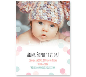 Babykarten - Pastellpunkte