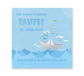 Taufkarten - Kleines Papierboot