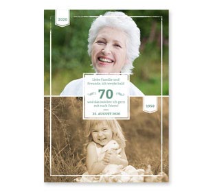 Einladung 70. Geburtstag