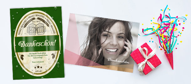 Dankeskarten Geburtstag