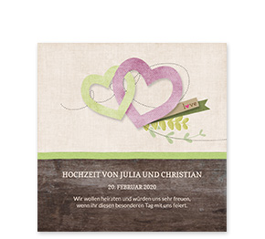 Hochzeitskarten - Unser Tag in Grün
