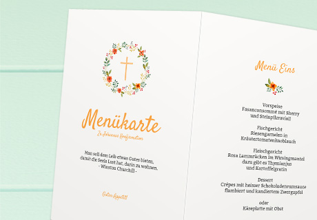 Menükarten Kommunion
