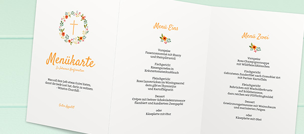 Menükarten Kommunion
