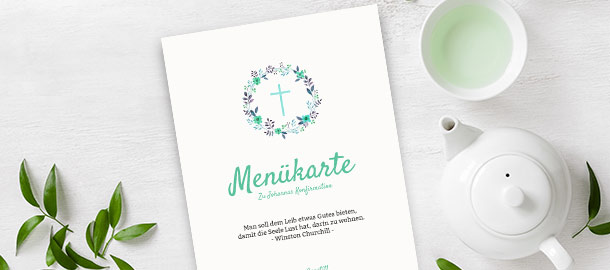 Menükarten Konfirmation