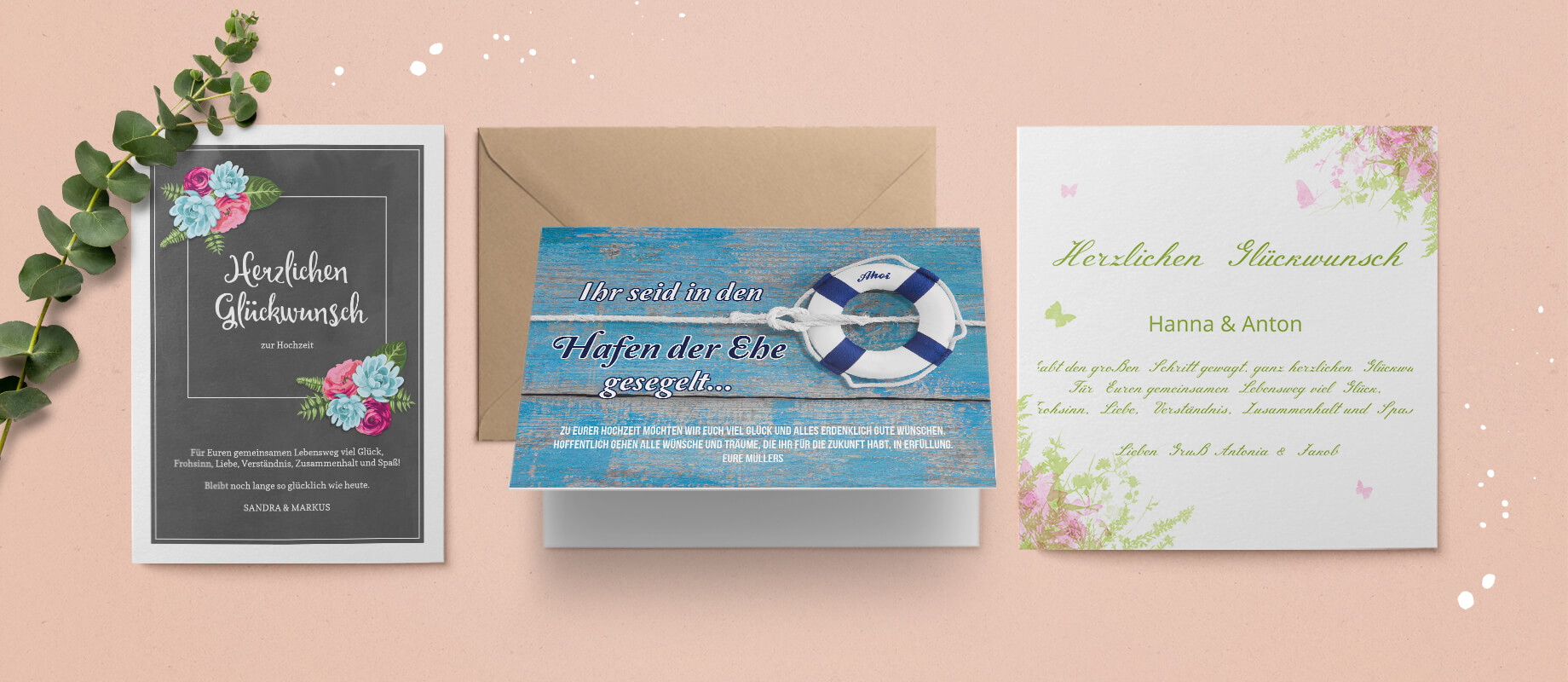 Grußkarten zur Hochzeit